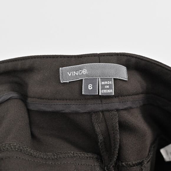 VINCE Pants Womens Size 6 Front Seam Ponte Solid Brown Skinny Leg Zip Pockets - Picture 8 of 13